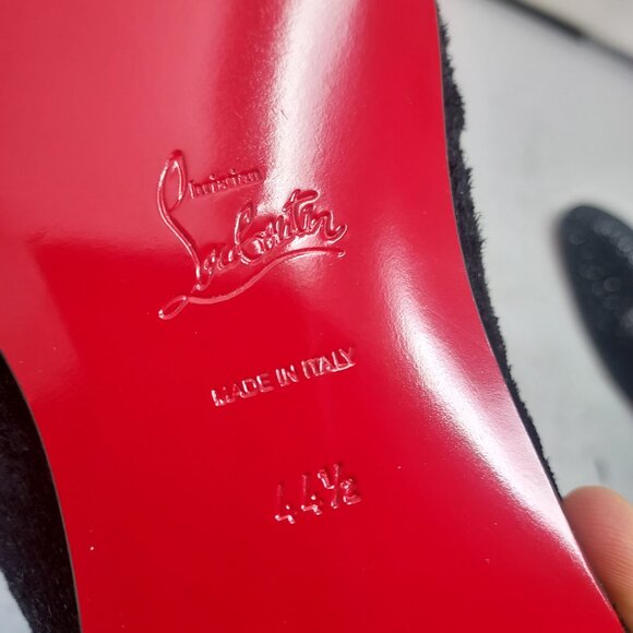 Christian Louboutin Black Greggy Chick Bejeweled Strass Lace Up Velvet Loafer Sh main image 4